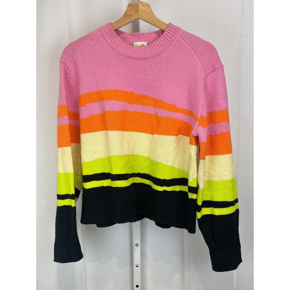 JOOS TRICOT JoosTricot Sunset Crew Neck Sweater Cotton Blend Pink Multcolor S